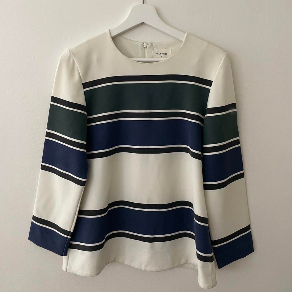 WOOD WOOD Striped Structured Top